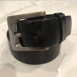 Fossil Vintage Dark Brown Genuine Cowhide Leather Belt Jeans Work Silver Buckle